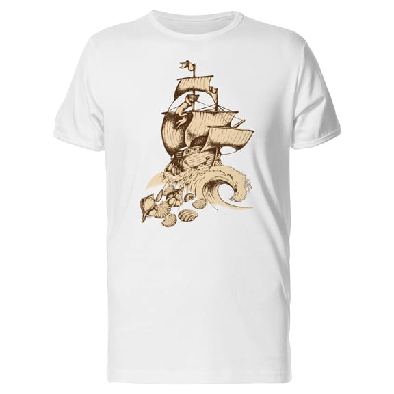 Antique Sailboat Sketch Tee Men's -Image by Shutterstock
