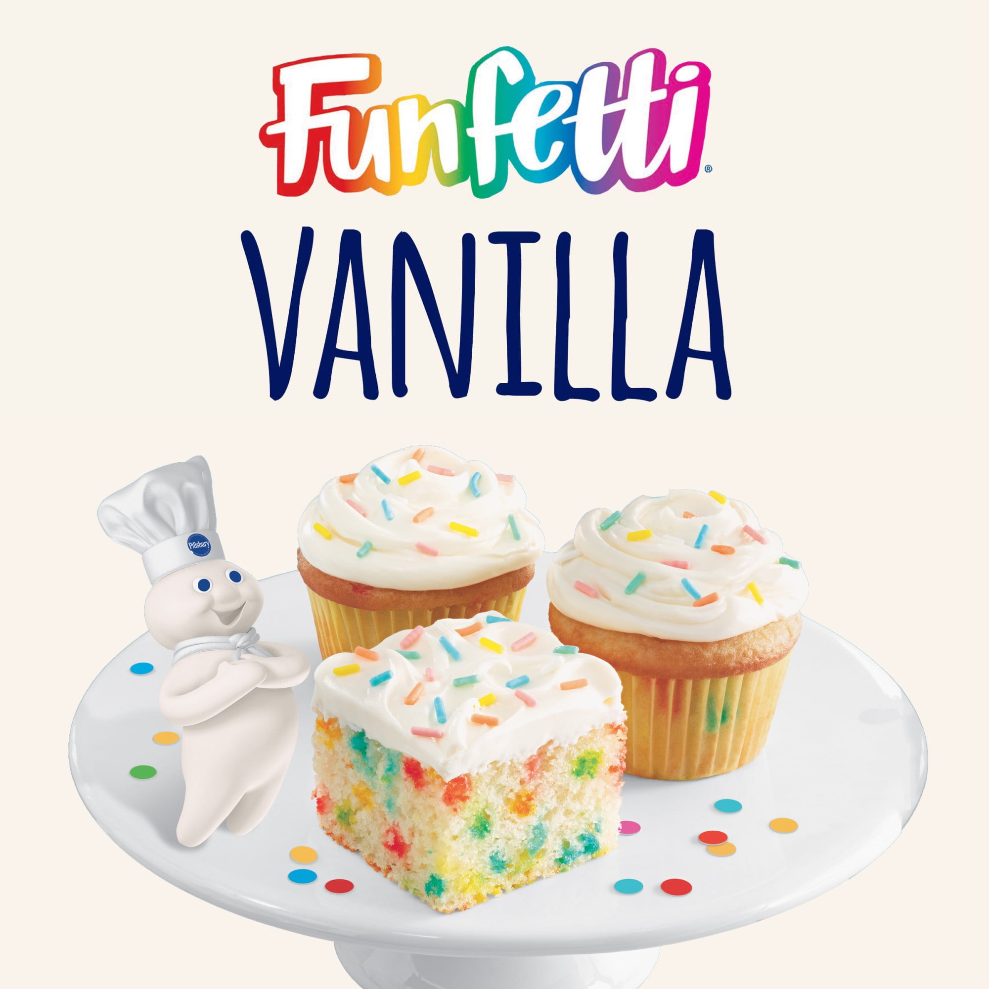 Pillsbury Funfetti Vanilla Frosting, 15.6 oz Tub