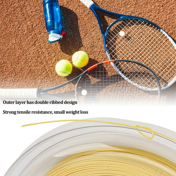 Tennis String, 1.25mm/17g Polyester 200m Super Single Fiber Tennis Racquet String Reel for Training Yellow,Black,Gray,White