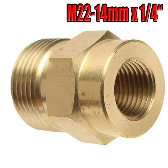 Brass M22-14mm X 1/4 Inch Pressure Washer Adapter Quick Connection & Disconnect For Power Washer Hose Pump
