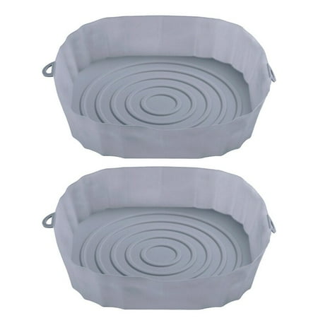 

1/2Pcs Air Fryer Silicone Pot Square Round Microwave Oven Baking Tray Pizza Fried Bast Non-stick Pastry Pots Home Kitchen Tool