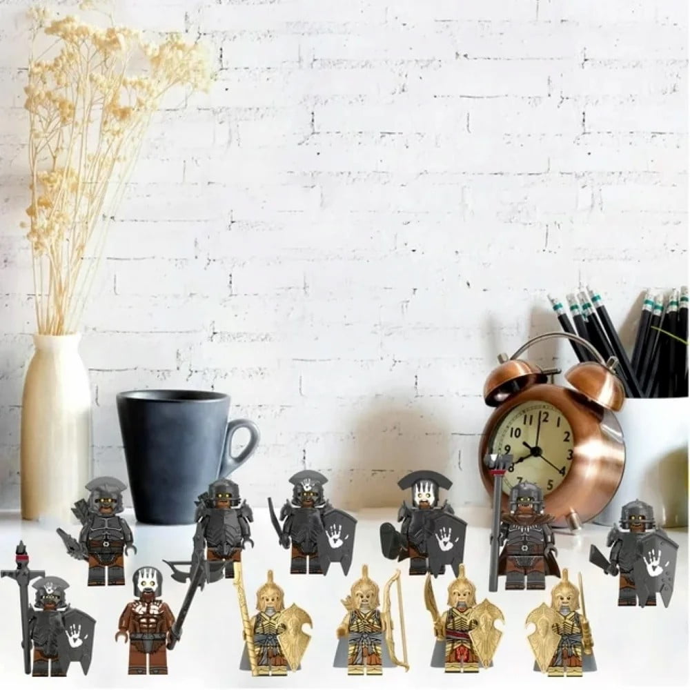 14PCS Medieval Orc Legion Minifigure Set – Retro Adventure Game-Inspired Characters Building Block Toy Pack for Kids and Holiday Gifts