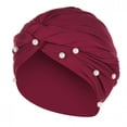 thumbnail image 4 of Chapeau Indien Perlé pour Femmes Musulman Volant Cancer Chimio Bonnet Turban, 4 of 9