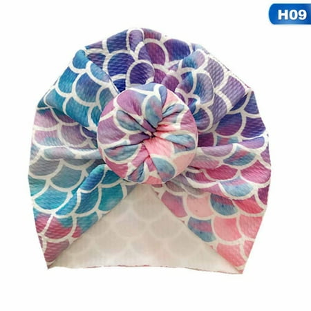 Fancyleo 2019 New Newborn Toddler Kids Baby Floral Flower Print Indian Turban Knot Cotton Beanie Knot Headband Hat For Baby Head