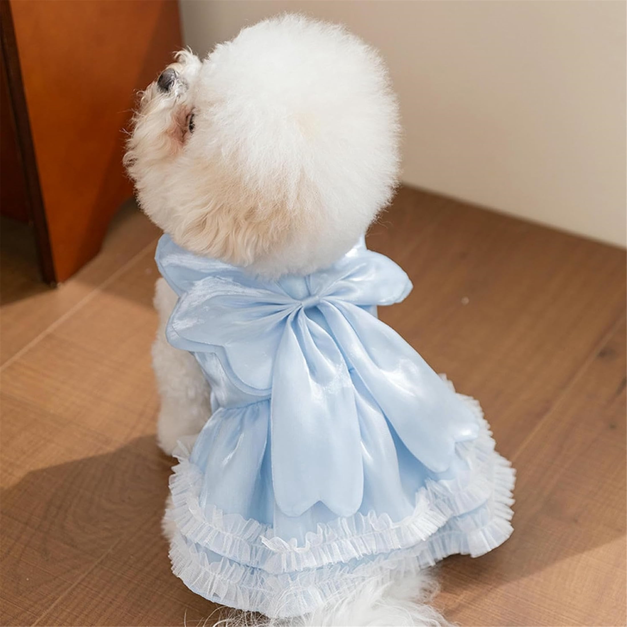 HQREA Dog Princess Dresses for Small Dogs Girl Puppy Vest Skirt with Bowknot Summer Female Dog Clothes for Wedding Birthday Party
