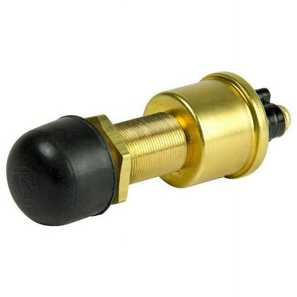 Hersee M-626-BP Cole Hersee Interrupteur à Bouton Poussoir Robuste avec Bouchon en Caoutchouc SPST Off-On 2 Vis - 35A