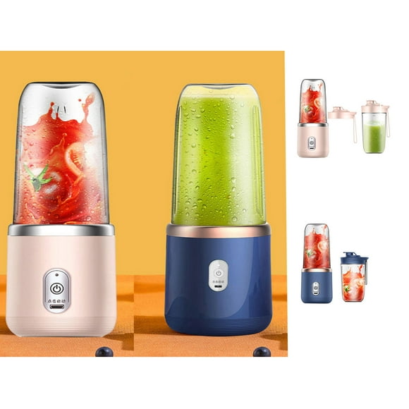 Fiudx Licuadora Recargable Por Usb, 6 Cuchillas para Batidos y Jugos, Diseño Portátil, Potente Motor de 200 W, Segura y Fácil de Limpiar, Perfecta para Viajes, Deportes y Actividades Al Aire Libre, C