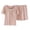 Pink-pajamas, variant on FNFYFH Cute Pjs Set for Women Ribbed Knit Cotton Sleepwear Short Sleeve Lounge Pajamas Set with Built in Bra