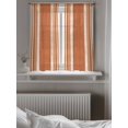 thumbnail image 5 of Vintage Burnt Orange Striped Tier Curtains 45 Inch Length,Sheer Curtains for Bedroom Living Room Farmhouse Modern Stripes Boho Short Kitchen Curtains Drapes for Small Half Window 27.5"x45" 2 Panels, 5 of 7