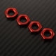 thumbnail image 4 of Bewildely 4 Uds 1/5 rueda de montaje hexagonal RC pieza de actualización adaptador fuerte de aleación de aluminio para XMAXX RC pieza de coche Kits de construcción modelo Rojo, 4 of 5