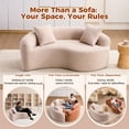 thumbnail image 3 of Aukfa 67" Small Sofa S-Curved Loveseat Couch Modular Sofa No Assembly, 2 Pillows, Chenille, Apricot, 3 of 9