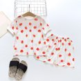 thumbnail image 2 of TAIAOJING Toddler Boys Girls Short Sleeve Clothing Kids Cartoon Strawberry Dinosaur Prints Tops Shorts Outfits For 12-18 Months, 2 of 7