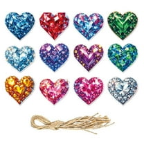 chaungfeng 12pcs Heart Hanging Decorations,Valentine's Tag Hangers for Tree Decorations,Colorful Hearts Hanging Swirls for Party Supplies