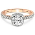 thumbnail image 4 of 1 Carat IGI Certified Cushion Shape Lab Grown Diamond Engagement Ring | 14K Rose Gold |Klarissa Halo Diamond Eternity Diamond Ring | FG-VS1-VS2 Quality Friendly Diamonds, 4 of 5