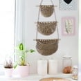thumbnail image 5 of Hanging Fruit Baskets Macrame Hanging Basket Bohemian Decor Indoor Plant Holder Storage Basket for Organizing Potato Kitchen Taupe, 5 of 8