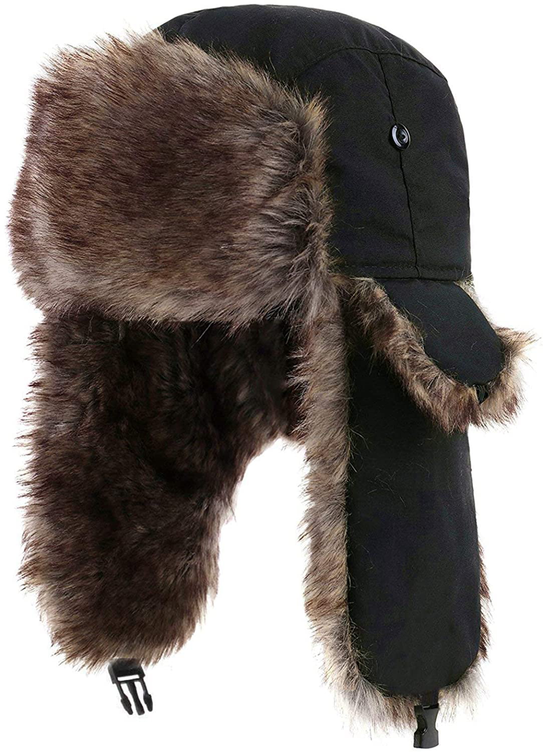 Women Russian Cap with Mask Ear Flaps Warm Ushanka Ski Hat Faux Fur Trooper Caps Jane Shine Winter Trapper Hats 