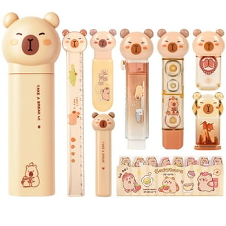Capybara Stationery Set – Cute School & Office Supplies With Sticky Notes, Pencils, Highlighters & More