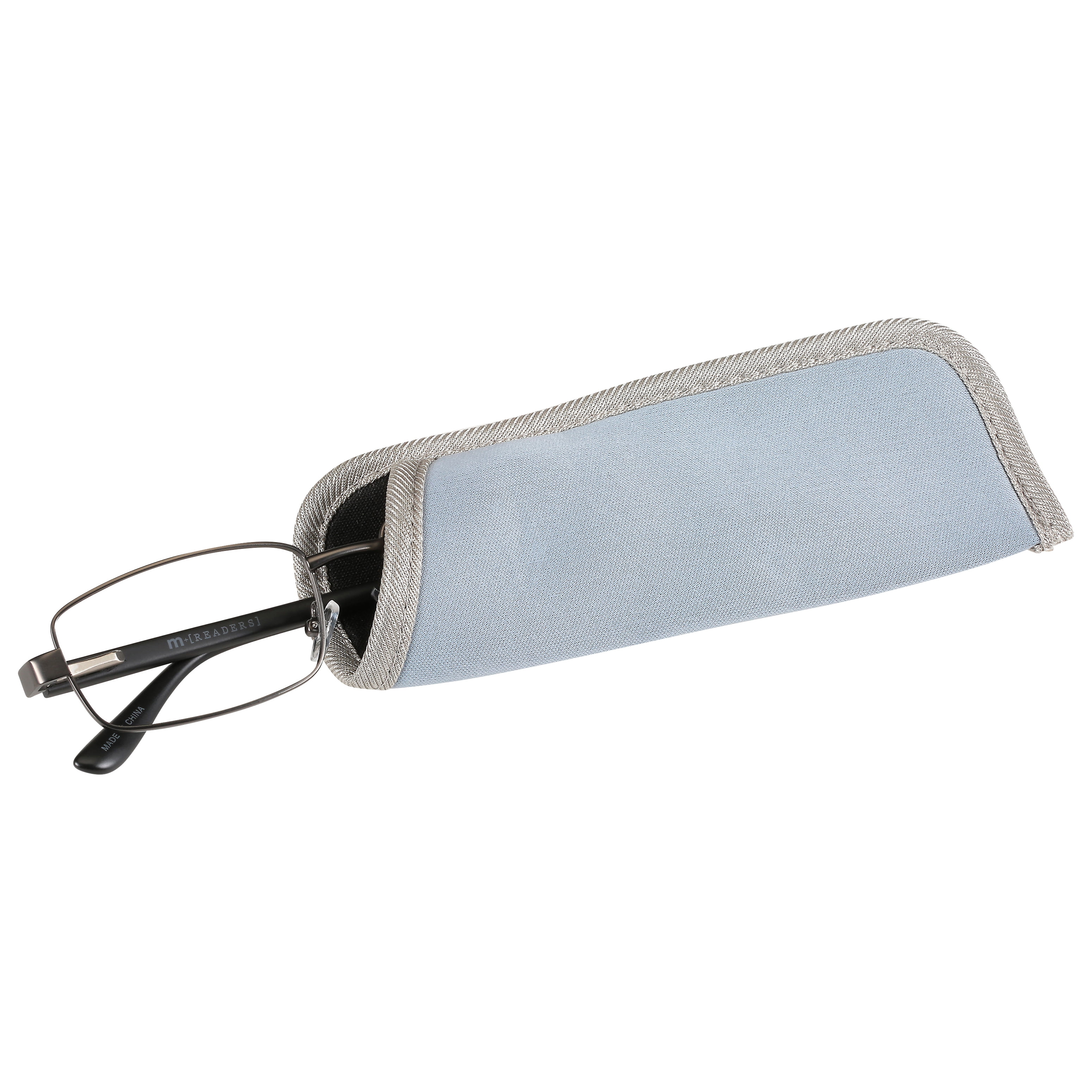 (2 pack) M+ Mens Rectangular Metal Reading Glasses Dgun 2.00 Reed in Gunmetal with Matte Black Temples