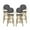 Black, White, and Bamboo Print Finish, variant on GDF Studio Danberry Outdoor Wicker and Aluminum 29.5 Inch French Barstools, Set of 4, Navy Blue, White, and Bamboo Print Finish