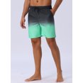 thumbnail image 2 of DARING DIVA Men's Drawstring Elastic Waist Lining Swimming Trunks 32 Light Green, 2 of 6
