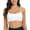 White, variant on SCSAlgin Womens Butterluxe Adjustable Spaghetti Strap Sports Bra - Scoop Neck Wireless Padded Yoga Workout Crop Top