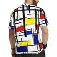 thumbnail image 3 of Modern Pop Art T-Shirt Mondrian Minimalist Hip Hop Sports T-Shirts Short Sleeve Comfortabl, 3 of 4