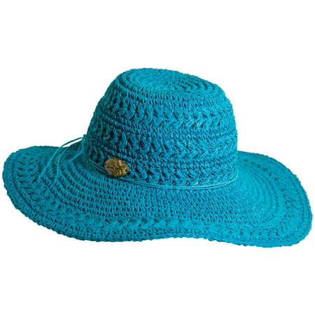 Panama Jack Women's Crocheted Toyo Sun Hat with Sizing Tie, 4