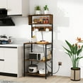 thumbnail image 4 of Costway Kitchen Bakers Rack 5-Tier Coffee Bar Station with Power Outlet Storage Hutch Open Shelves, 4 of 10