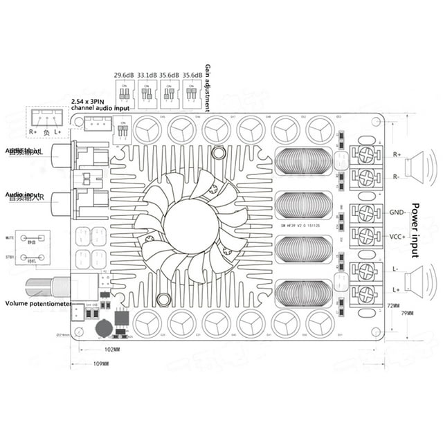 Digital Board, DC 15-36V Amplification Module With Mode For Sound Equipments