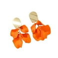 thumbnail image 2 of Eosunjian 1 Pair Retro Rose Petal Drop Earrings Long Style Exaggerated Dangle Earrings Bright Color Earrings Jewelry Accessories Orange, 2 of 13