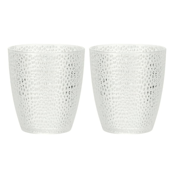 Uxcell Clear Plastic Reusable Drinking Glasses, 6.8oz Hobnail Drinking Glasses Set Plastic Water Cup Unbreakable Stackable for Beer Cocktail Water Juice Whiskey(Transparent, 2Pcs)