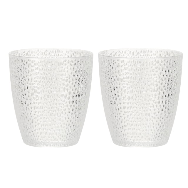 Uxcell Vasos de Plástico Transparentes Reutilizables, Juego de Vasos de 6.8oz (Transparente, 2 Pcs)