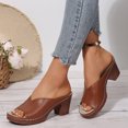 thumbnail image 7 of Sandals for Women 2025 Walking Sandals Platforms Womens Wide Shoes Extra Wide Tan for Women Size 11 Womens Bridesmaid Women's Summer On Casual Beach Yoga Shoes With Mid Heel Brown 8.5, 7 of 7