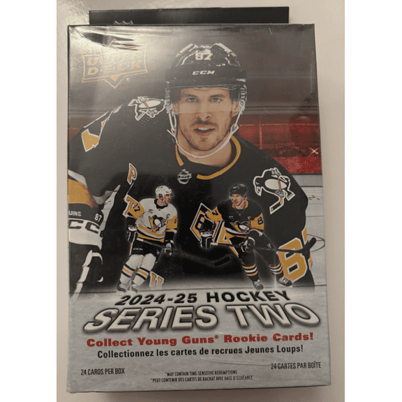 Collectible 2024-25 NHL UPPER DECK SERIES 2 Hockey Factory Sealed Hanger Pack Box 24 Cards