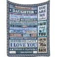 thumbnail image 1 of LHSHID Personalized Custom Name Message Text Blanket from Dad & Mom to My Beautiful Daughter I Love You to The Moon and Back Throw Blanket, 1 of 5