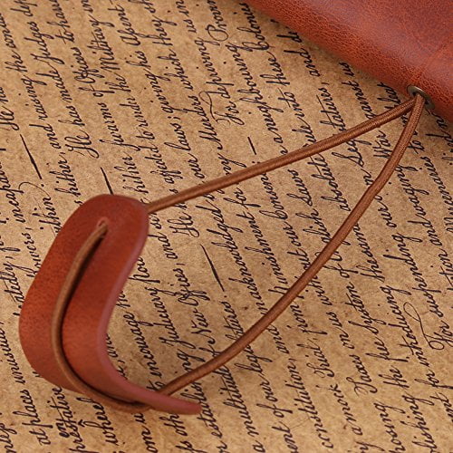 PU Leather Travel Diary Notebook, Classic Personalized Journal Diary Refillable Notepad for Men and Women(Brown)