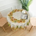 thumbnail image 4 of Fall Leaves Tablecloth Round 60 Inch Rustic Autumn Leaf Yellow Green Red Colored Seasonal Print Decorative Washable Table Cloth for Party Picnic Home Kitchen Decor Thanksgiving, 4 of 6