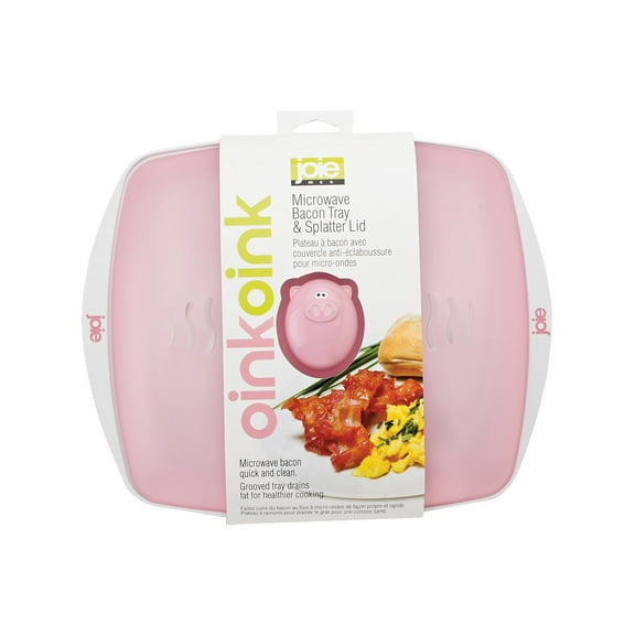 Msc International Joie Piggy Microwave Bacon Tray With Splatter Lid, Holds 4-5 Strips Of Bacon, 10.5 X 8.5 X 2-Inches