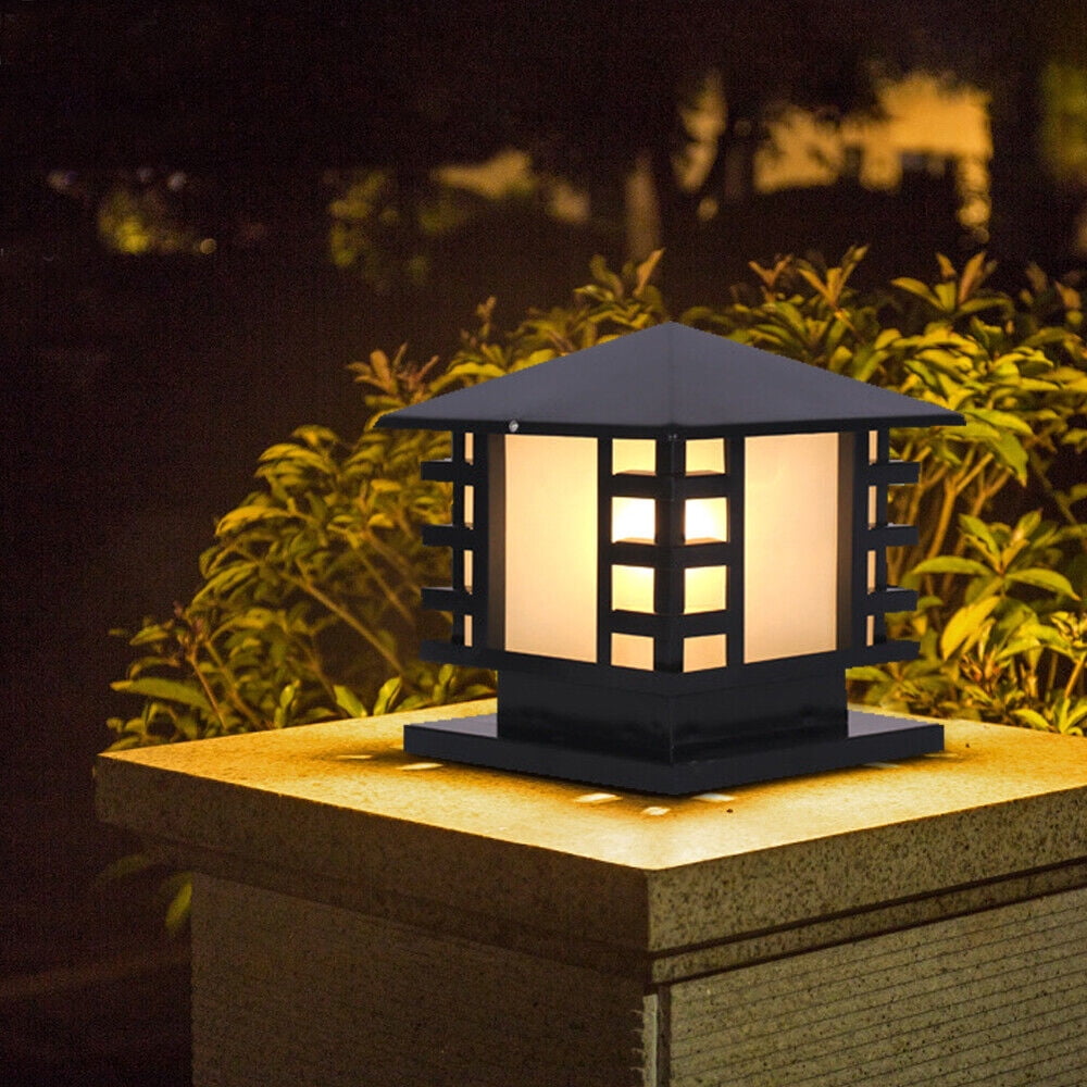 Retro Outdoor Post Lamp Garden Pillar Light Yard Gate Lantern Lamp Waterproof
