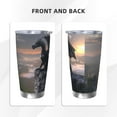 thumbnail image 3 of Fotbe Black Dragon Cliff Dawn Pattern 20 oz Tumbler Stainless Steel Vacuum Insulated Coffee Ice Cup Double Wall Travel Flask Leak-proof Coffee Cup-Straw Two-piece Set, 3 of 8