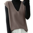 thumbnail image 1 of Women's Deep V - Neck Loose - Fitting Sleeveless Knit Vest - Soft, Versatile for Layering, Available in Multiple Colors, 1 of 5
