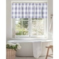 thumbnail image 4 of Curtain Valance for Windows,Purple White Plaid Kitchen Valances Rod Pocket Short Curtains,Classic Geometric Lattice Window Treatment Panel for Bedroom Bathroom 60x18in, 4 of 9
