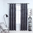 thumbnail image 6 of vidaXL Blackout Curtains with Rings 2 pcs Black 37"x84" Velvet, 6 of 66