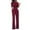 Wine, variant on Utoimkio Elegant Jumpsuits for Women Dressy Short Sleeve Loose Overalls Square Collar One Piece Rompers Playsuit Long Jumpsuits with Belt