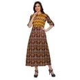 thumbnail image 2 of Moomaya Printed Front Slit A-Line Kurtis For Women Short Sleeve Summer Kurta, 2 of 5