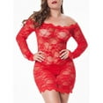 thumbnail image 2 of KVMeteor Women's Plus Size Sexy Lingerie Lace Mesh Dress Babydoll Sleepwear, 2 of 8
