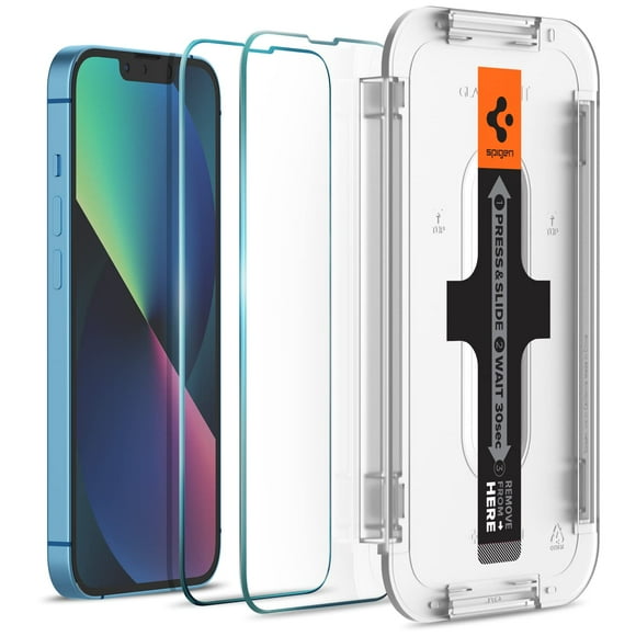 Protector de pantalla Spigen Glastr EZ FIT para iPhone 13 Mini, paquete de 2