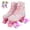 PInk + Flashing wheel, variant on GAMBE Roller Skates for Girls,High-top PU Leather Rollerskates,Light up 4 Wheels Roller Skates (Women 6.5)