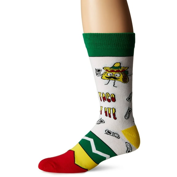 Lets Taco Bout IT White One Size Fits Most Crew Socks