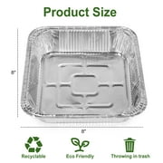 Treamon Square Aluminum Pans, Disposable Tin Foil Pans, 8*8 30 Count